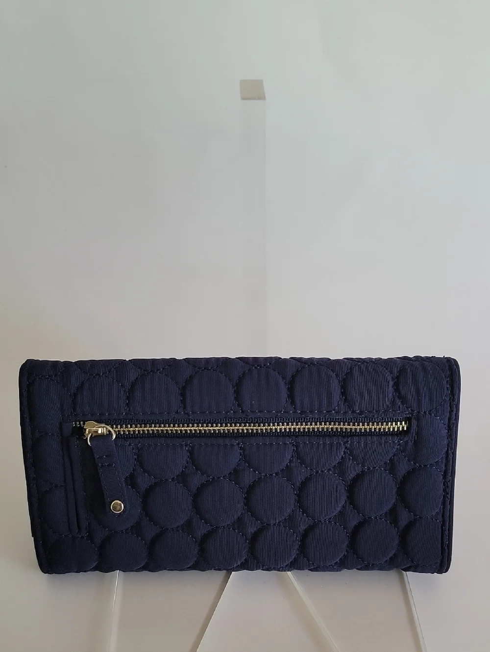 VERA BRADLEY DARK NAVY BLUE TRIFOlD CHECKBOOK WALLET - Picture 2 of 10
